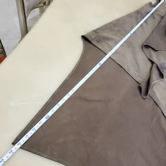 BCBGMAXAZRIA Trar Faux-Suede V-Neck Sleeveless Asymmetrical Women's Dress - Picture 9 of 12